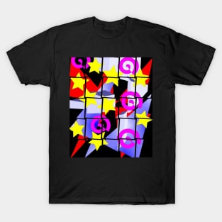 Colorful 80's Abstract Pattern in Blocks T-Shirt